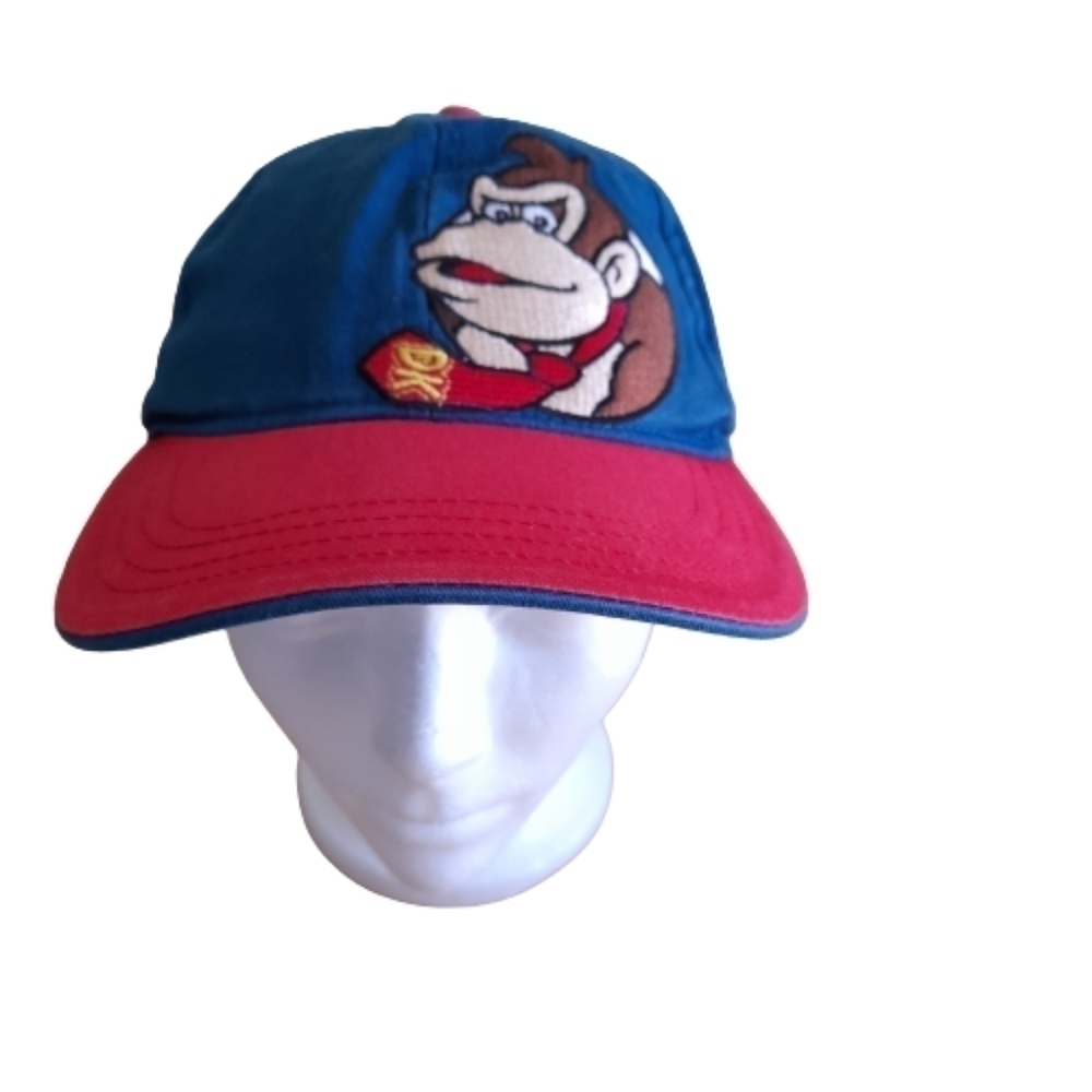 Nintendo Super Mario Donkey Kong RARE Hat Big Face Cap Adult Adjustable Y2K